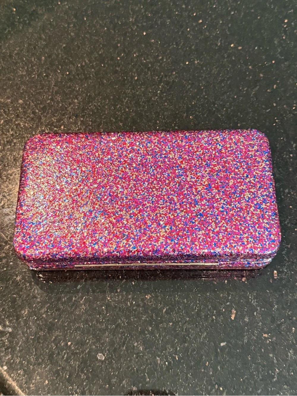 tarte Pink Glitter Rectangular Wristlet Clutch